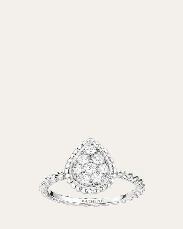 18K White Gold Serpent Boheme Diamond Ring with S Motif